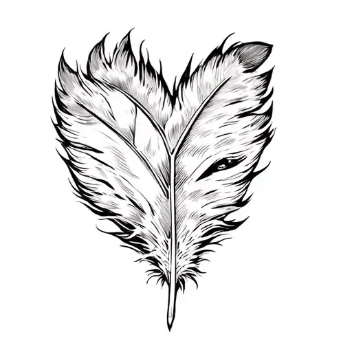Badger Feather Heart
