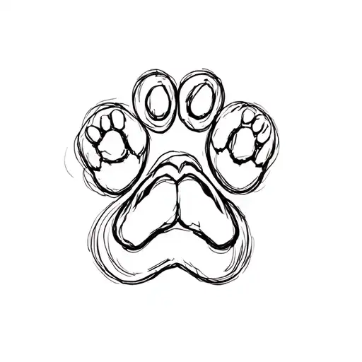 Dog Nose Print With Paw Print