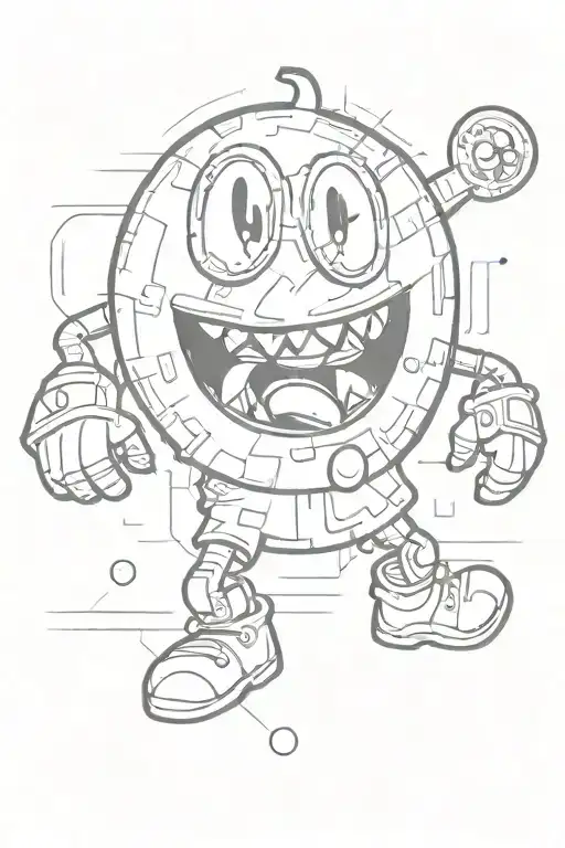 The Pac Man Game Character Playing