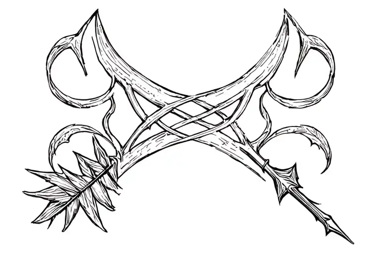 Arc And Arrow In The Lower Back Gothic Style