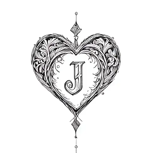 Heart With A Hidden Letter J
