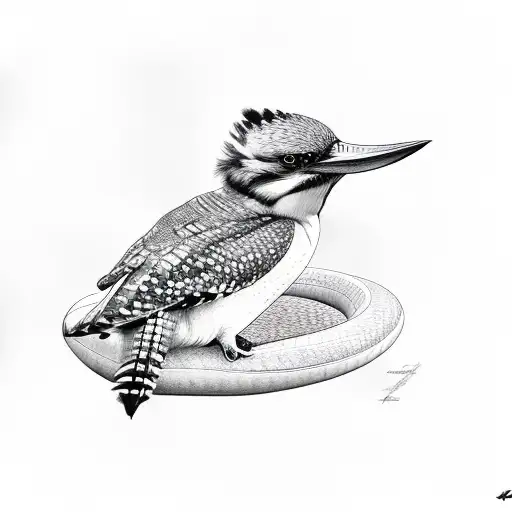 Kookaburra Eating A Snake