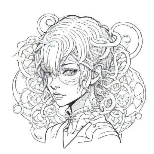 Gore Style Black And White Anime Character Junji Ito Drawing Style