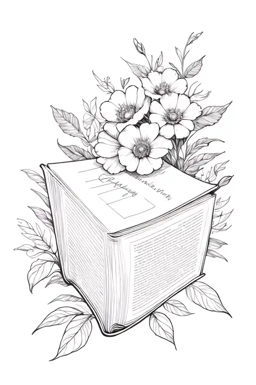 Book Surrounded By Flower
