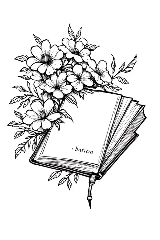 Book Battery With Flowers