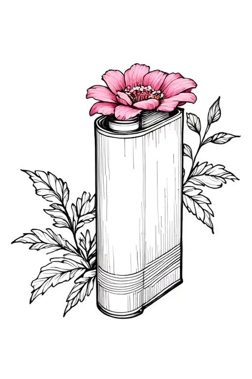 Book Battery With Flower