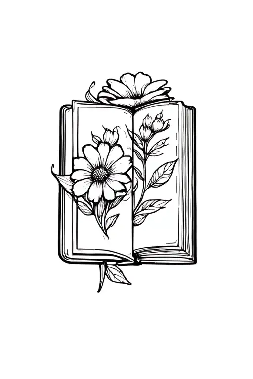 Book Battery With Flower