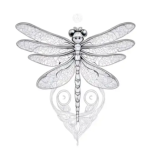 Overlay Dragonfly With Celtic Mother And 2 Children Symbol