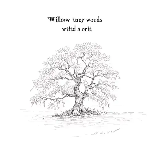 Willow Tree Alone With Words Above It