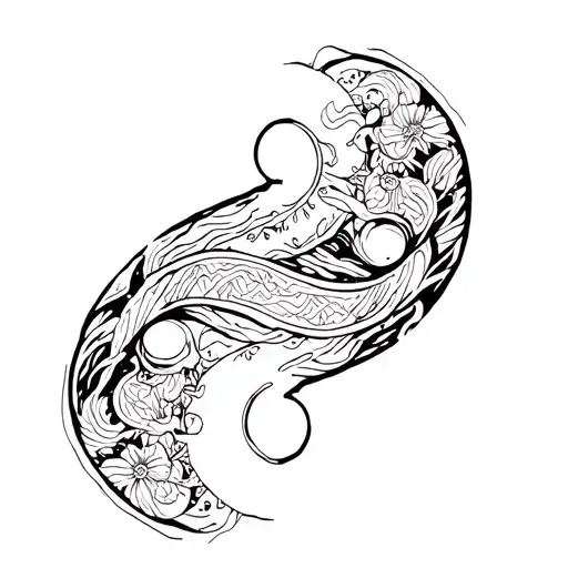 Tattoo Stencil Of A Yin Yang