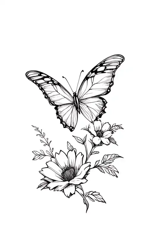 Butterfly And Flower
