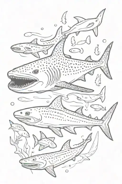 Simple Whale Shark With Starfish And Fish