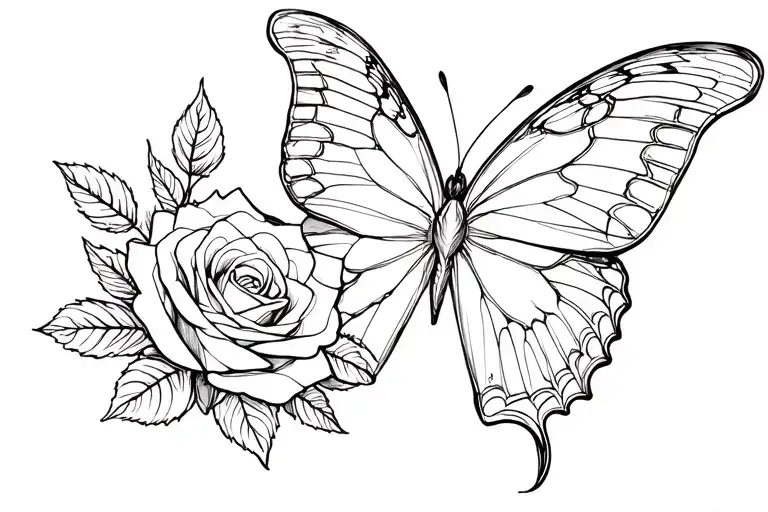 Roses And Butterfly