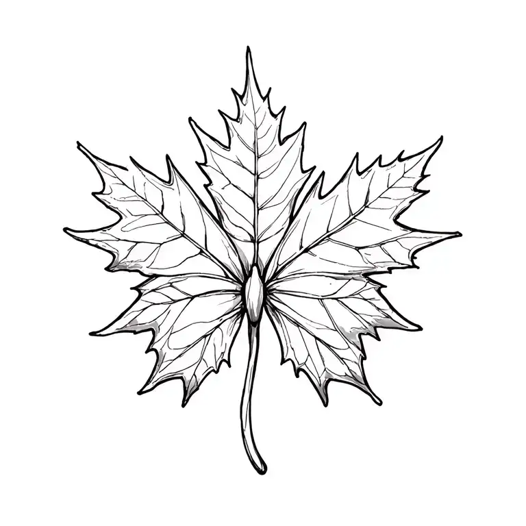 Maple Leaf And Butterfly