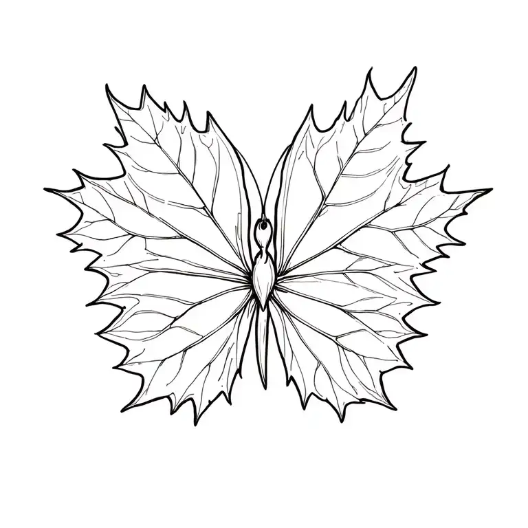 Maple Leaf And Butterfly