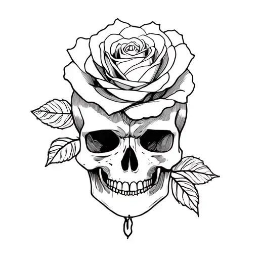 Skull With Rose