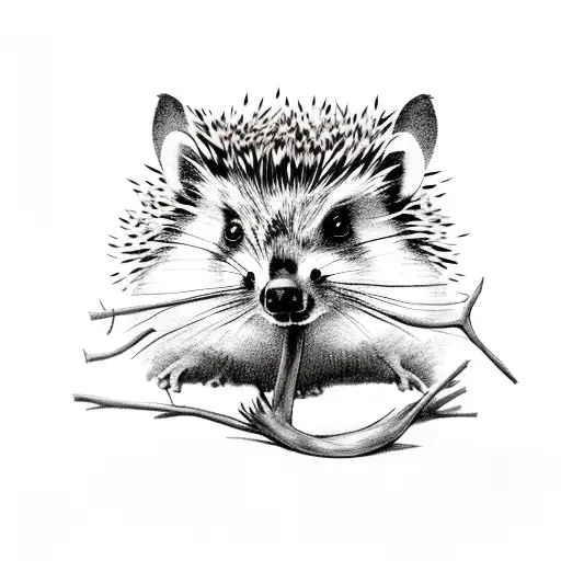 Hedgehog And Chinchilla And A Tree Sapling