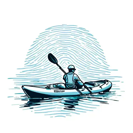Sport Kayak And Fingerprint Mixed