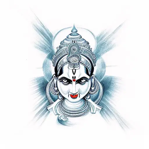 Goddess Kali With Abstract And Geometric