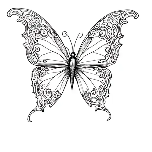 Butterfly With Swirls
