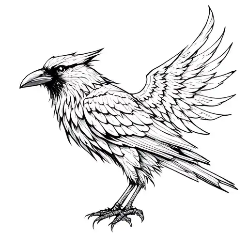 Odins Crow Created Out Of Runes