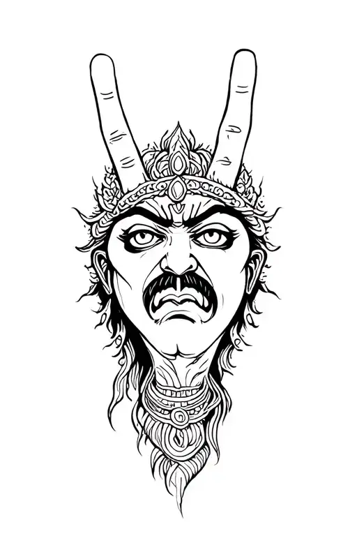 Anger And Peace Sign Shiva