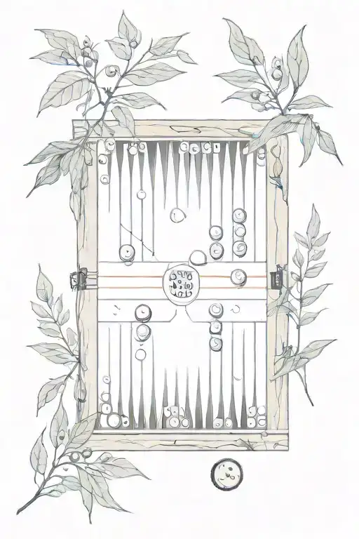 Backgammon Field With Olive Branches Wrapped Around It