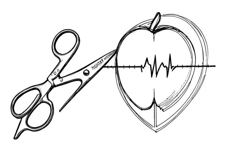 Apple Scissors Heart Rate Monitor Line Circling
