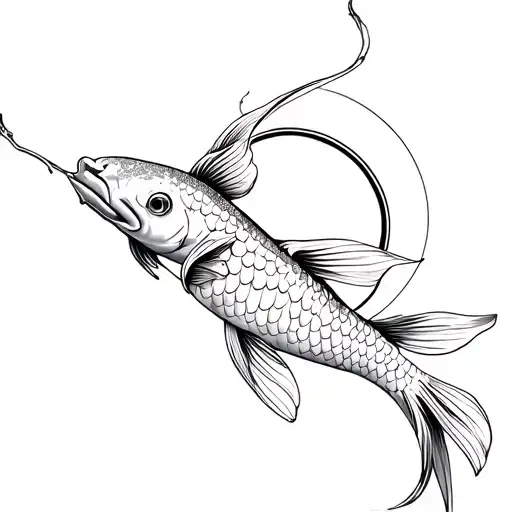 A Koi Fish With A Circle Around Its Head