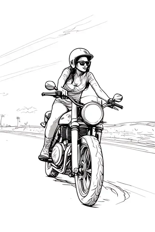 Motorbike Woman Riding