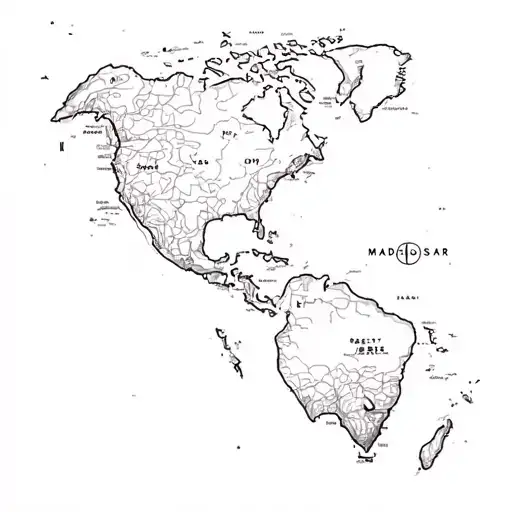 Madagascar Map With Compas