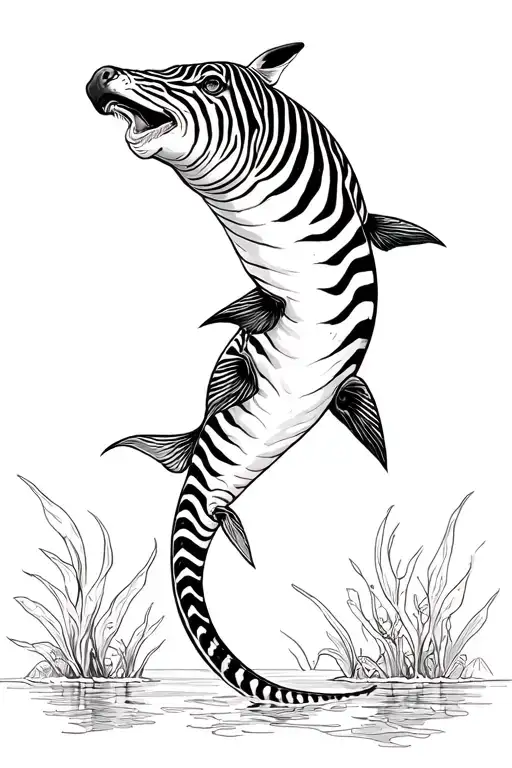 Cebra Tiburon With Some Decortive Marine Element