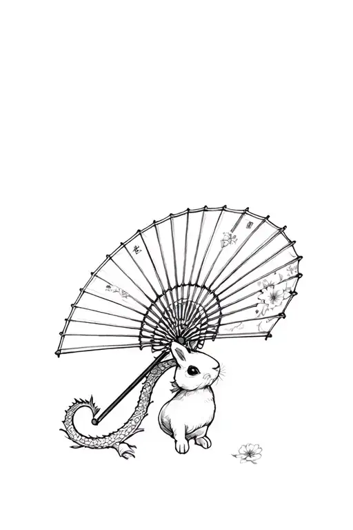 Sakura China Japan Dragon Fan Rabbit Umbrella Blobo Flower