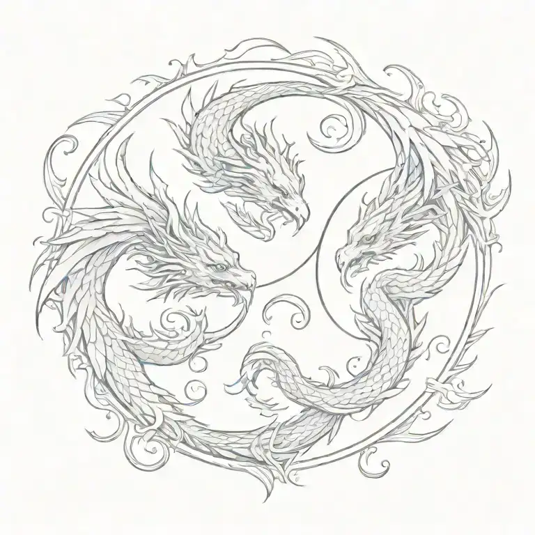 Phoenix Dragon Yin Yang