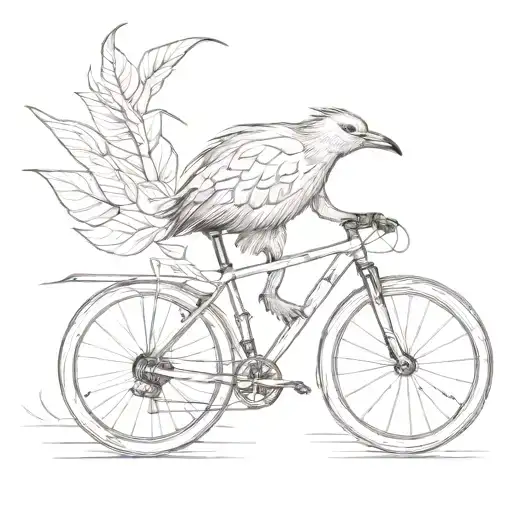 Kiwi Bird Riding A Mountain Bike