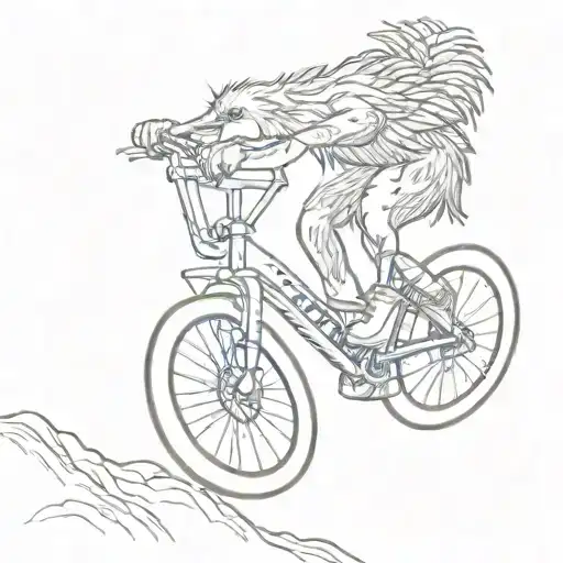 Kiwi Bird Riding A Downhill Mountain Bike