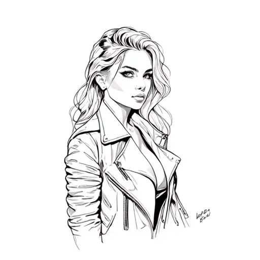 A Woman In A Leather Jacket