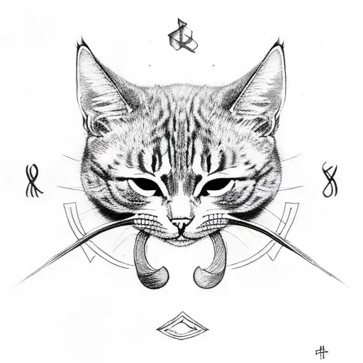 Cat Skull With Rune