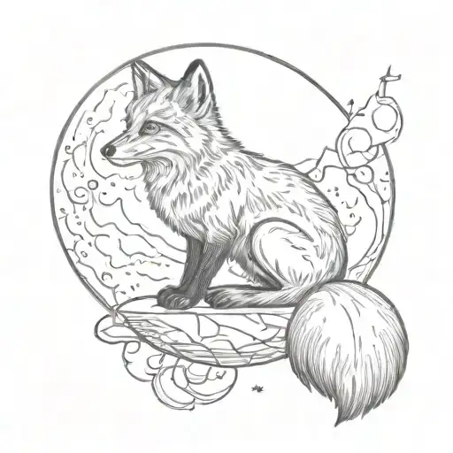 Fox Sitting On The Moon