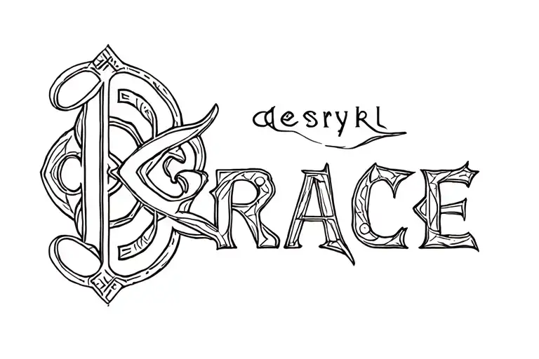 Dessryl Grace Ambigram Tattoo Design