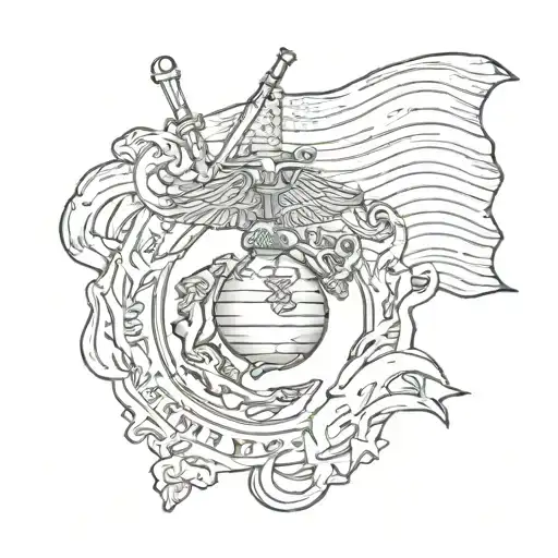 Marines With Flag