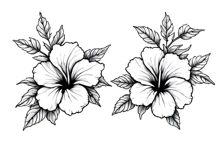 Hibiscus Flower Branches Into Two Names Subtly Incorporated