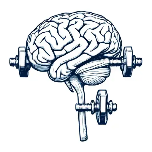 A Human Brain With A Gym Dumbell Passing Through It