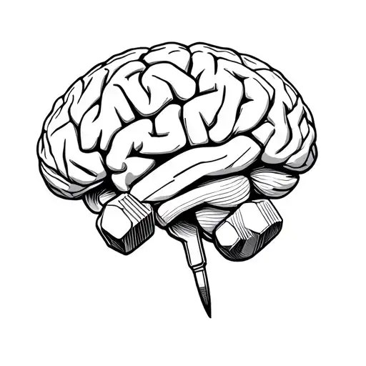 A Human Brain With Modern Gym Dumbell Passing Through It