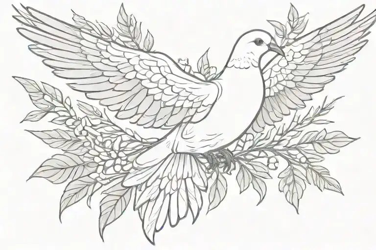 Dove For Holy Spirit With Olive Branches