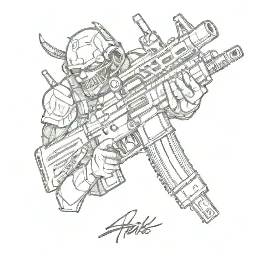 Smiling Split Open Avacado Holding A Colt Ar-15 With A M203 Grenade Launcher Attached