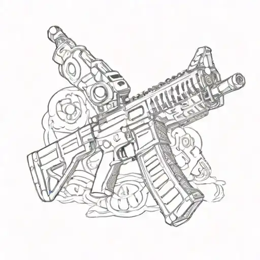 Smiling Avacado Holding A Colt Ar-15 With A M203 Grenade Launcher Attached