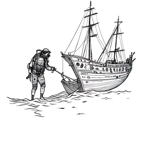Scuba Diver Exploring A Shipwreck