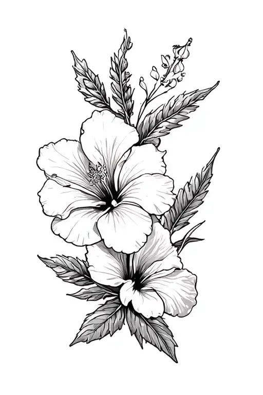 Dogwood Flower And Hibiscus Flower