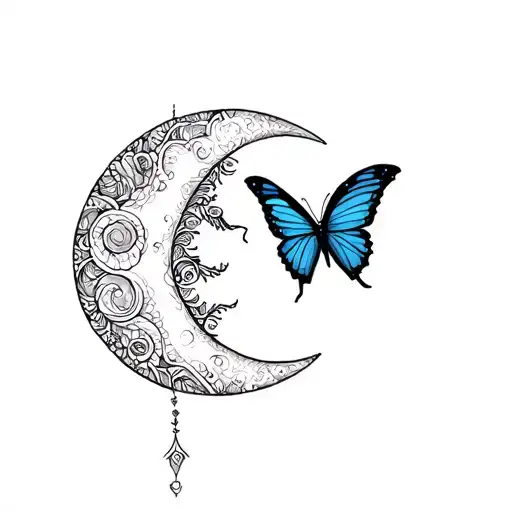 Butterflies And Moon And Sun Kissing